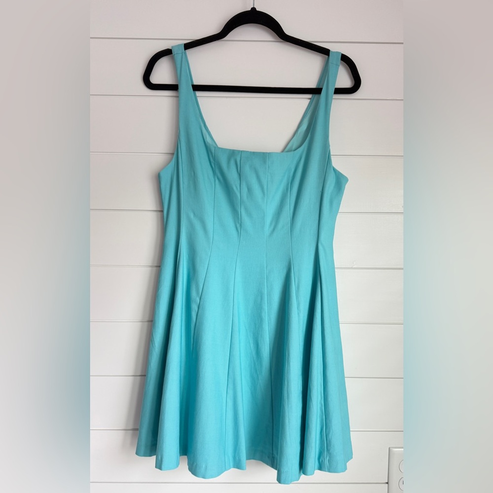 Mustard Seed, Elegant Aqua Sleeveless Dress, Size Large, NEW